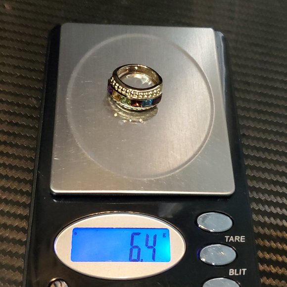 Size 6 Gold Over 925 Sterling Silver Peridot Garnet Citrine Amethyst Topaz Ring - Picture 10 of 10